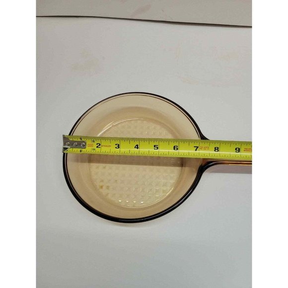 Corning Ware Visions 7 Inch Waffle Bottom Fry Pan Skillet Amber Vintage France - Picture 3 of 4